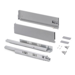 Tiroir extérieur Vertex avec réglages 3D hauteur 131mm -  40kg -  profondeur 350mm -  Acier -  Peint en blanc de marque EMUCA, référence: B9326500