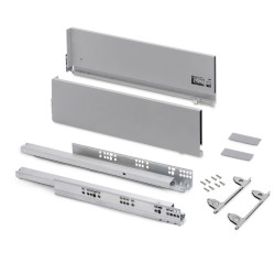 Tiroir extérieur Vertex avec réglages 3D hauteur 131mm -  40kg -  profondeur 500mm -  Acier -  Peint en aluminium de marque EMUCA, référence: B9327200