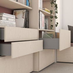 Tiroir extérieur Vertex avec réglages 3D hauteur 131mm -  40kg -  profondeur 500mm -  Acier -  Peint en aluminium - EMUCA