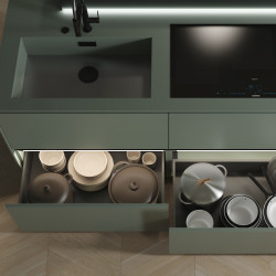 Tiroir extérieur Vertex avec réglages 3D hauteur 178mm -  40kg -  profondeur 350mm -  Acier -  Gris antracite - EMUCA