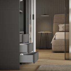 Tiroir extérieur Vertex avec réglages 3D hauteur 93mm -  40kg -  profondeur 300mm -  Acier -  Peint en aluminium - EMUCA