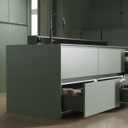 Tiroir extérieur Vertex avec réglages 3D hauteur 93mm - 40kg - profondeur 400mm - Acier - Peint en aluminium - EMUCA