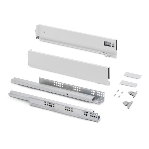 Tiroir extérieur Vertex avec réglages 3D hauteur 93mm -  40kg -  profondeur 400mm -  Acier -  Gris anthracite - EMUCA