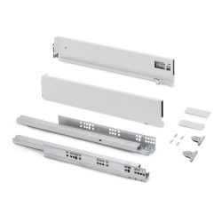 Tiroir extérieur Vertex avec réglages 3D hauteur 93mm -  40kg -  profondeur 270mm -  Acier -  Peint en blanc de marque EMUCA, référence: B9329100