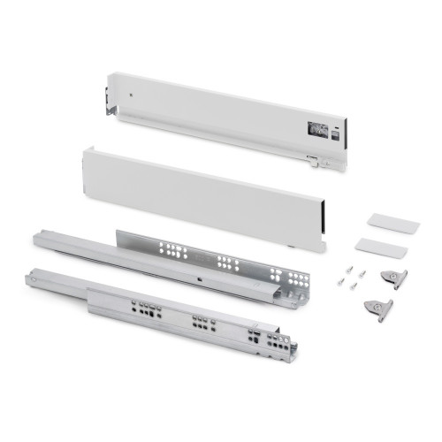 Tiroir extérieur Vertex avec réglages 3D hauteur 93mm -  40kg -  profondeur 270mm -  Acier -  Peint en blanc - EMUCA