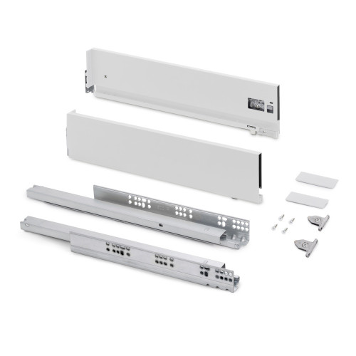 Tiroir extérieur Vertex avec réglages 3D hauteur 131mm -  40kg -  profondeur 400mm -  Acier -  Peint en blanc - EMUCA