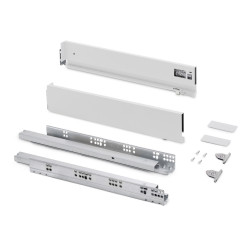 Tiroir extérieur Vertex avec réglages 3D hauteur 93mm -  60kg -  profondeur 500mm -  acier -  Peint en blanc de marque EMUCA, référence: B9331000