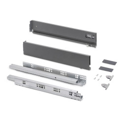 Tiroir extérieur Vertex avec réglages 3D hauteur 93mm -  60kg -  profondeur 500mm -  acier -  Gris antracite de marque EMUCA, référence: B9331100