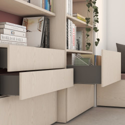 Tiroir extérieur Vertex avec réglages 3D hauteur 93mm -  60kg -  profondeur 500mm -  acier -  Gris antracite - EMUCA