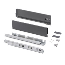 Tiroir extérieur Vertex avec réglages 3D hauteur 131mm -  60kg -  profondeur 500mm -  acier -  Gris antracite de marque EMUCA, référence: B9331300