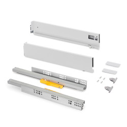 Tiroir extérieur Vertex Push Synchro avec réglages 3D -  hauteur 93mm -  40kg -  profondeur 450mm -  Acier -  Peint en blanc de marque EMUCA, référence: B9332100