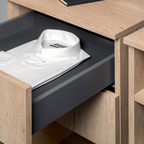 Tiroir extérieur Vertex Push Synchro avec réglages 3D -  hauteur 131mm -  40kg -  profondeur 450mm -  Acier -  Gris antracite - EMUCA