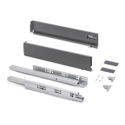 Tiroir extérieur Vertex avec réglages 3D hauteur 93mm -  40kg -  épaisseur de panneau de 18mm -  profondeur 350mm -  Acier -  Gr de marque EMUCA, référence: B9334400