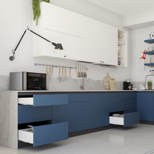 Tiroir extérieur Simplex 25kg hauteur 88mm -  profondeur 440mm -  acier -  peint en blanc - EMUCA