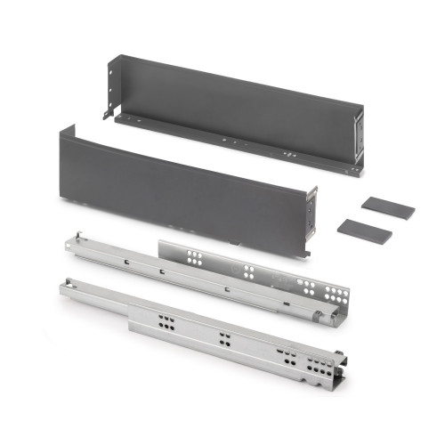 Tiroir extérieur Simplex 25kg hauteur 122mm -  profondeur 440mm -  acier -  Gris antracite - EMUCA