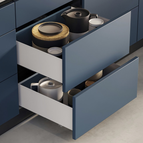 Tiroir extérieur Simplex 25kg hauteur 122mm -  profondeur 490mm -  acier -  peint en blanc - EMUCA