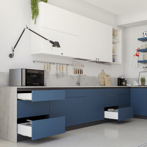 Tiroir extérieur Simplex 25kg hauteur 159mm -  profondeur 440mm -  acier -  peint en blanc - EMUCA