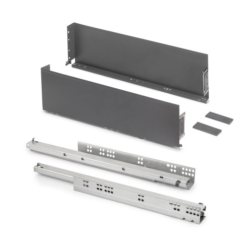 Tiroir extérieur Simplex 25kg hauteur 159mm -  profondeur 490mm -  acier -  Gris antracite - EMUCA