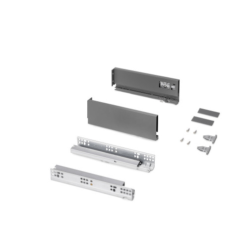 Tiroir extérieur Protone 30kg  -  coulisses à sortie totale et fermeture amortie -  hauteur 93mm -  profondeur 270mm -  Acier -  - EMUCA