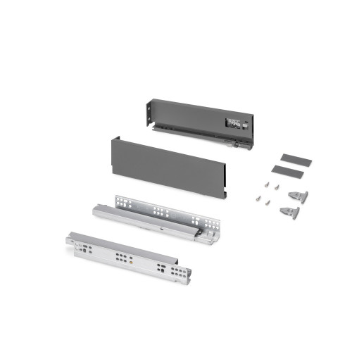 Tiroir extérieur Protone 30kg  -  coulisses à sortie totale et fermeture amortie -  hauteur 93mm -  profondeur 300mm -  Acier -  - EMUCA