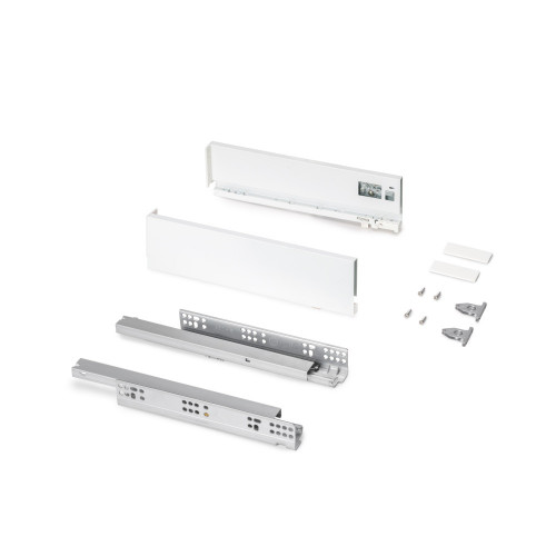 Tiroir extérieur Protone 30kg  -  coulisses à sortie totale et fermeture amortie -  hauteur 93mm -  profondeur 350mm -  Acier -  - EMUCA