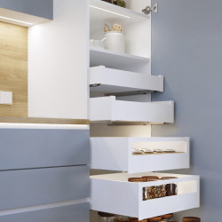 Tiroir extérieur Protone 30kg  -  coulisses à sortie totale et fermeture amortie -  hauteur 93mm -  profondeur 350mm -  Acier -  - EMUCA