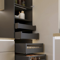 Tiroir extérieur Protone 30kg - coulisses à sortie totale et fermeture amortie - hauteur 93mm - profondeur 350mm - Acier - - EMUCA