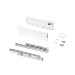 Tiroir extérieur Protone 30kg  -  coulisses à sortie totale et fermeture amortie -  hauteur 93mm -  profondeur 400mm -  Acier -  de marque EMUCA, référence: B9337000