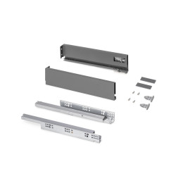 Tiroir extérieur Protone 30kg  -  coulisses à sortie totale et fermeture amortie -  hauteur 93mm -  profondeur 400mm -  Acier -  de marque EMUCA, référence: B9337100