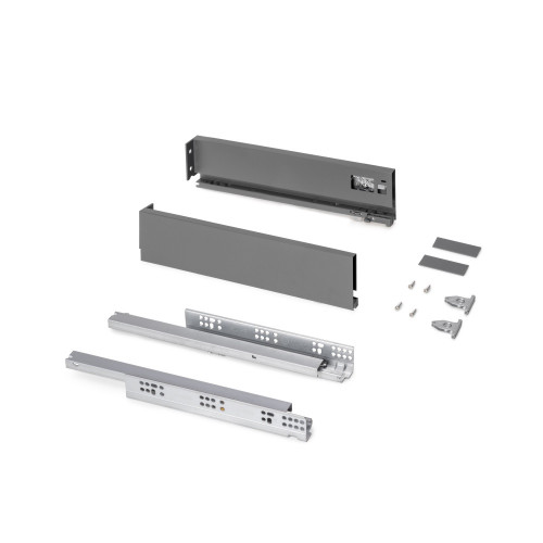 Tiroir extérieur Protone 30kg  -  coulisses à sortie totale et fermeture amortie -  hauteur 93mm -  profondeur 400mm -  Acier -  - EMUCA