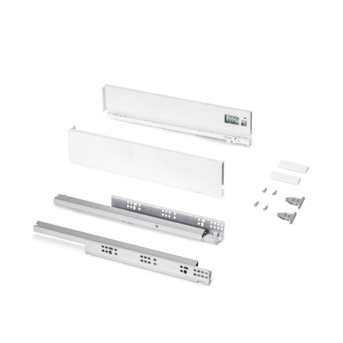 Tiroir extérieur Protone 30kg  -  coulisses à sortie totale et fermeture amortie -  hauteur 93mm -  profondeur 450mm -  Acier -  - EMUCA