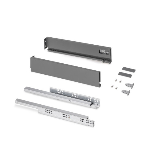 Tiroir extérieur Protone 30kg  -  coulisses à sortie totale et fermeture amortie -  hauteur 93mm -  profondeur 450mm -  Acier -  - EMUCA