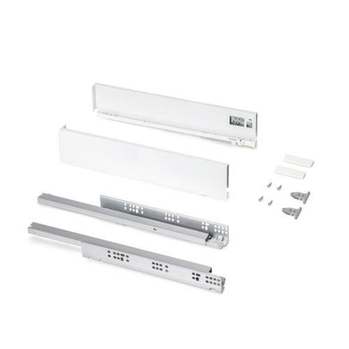 Tiroir extérieur Protone 30kg  -  coulisses à sortie totale et fermeture amortie -  hauteur 93mm -  profondeur 500mm -  Acier -  - EMUCA