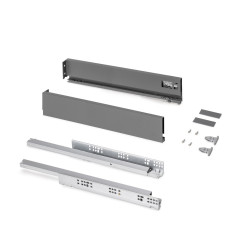 Tiroir extérieur Protone 30kg  -  coulisses à sortie totale et fermeture amortie -  hauteur 93mm -  profondeur 500mm -  Acier -  de marque EMUCA, référence: B9337500