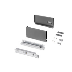 Tiroir extérieur Protone 30kg  -  coulisses à sortie totale et fermeture amortie -  hauteur 131mm -  profondeur 270mm -  Acier - de marque EMUCA, référence: B9337600