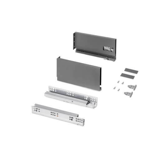 Tiroir extérieur Protone 30kg  -  coulisses à sortie totale et fermeture amortie -  hauteur 131mm -  profondeur 270mm -  Acier - - EMUCA