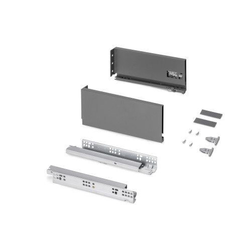 Tiroir extérieur Protone 30kg  -  coulisses à sortie totale et fermeture amortie -  hauteur 131mm -  profondeur 300mm -  Acier - - EMUCA