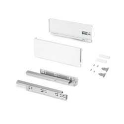 Tiroir extérieur Protone 30kg  -  coulisses à sortie totale et fermeture amortie -  hauteur 131mm -  profondeur 350mm -  Acier - de marque EMUCA, référence: B9337900