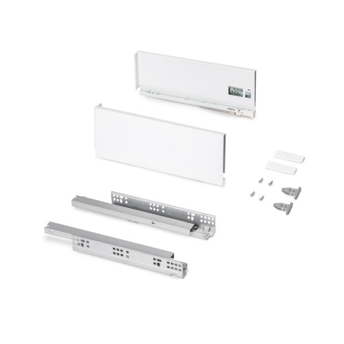 Tiroir extérieur Protone 30kg  -  coulisses à sortie totale et fermeture amortie -  hauteur 131mm -  profondeur 350mm -  Acier - - EMUCA