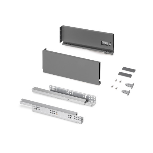 Tiroir extérieur Protone 30kg  -  coulisses à sortie totale et fermeture amortie -  hauteur 131mm -  profondeur 350mm -  Acier - - EMUCA