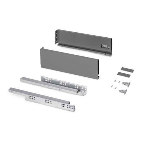 Tiroir extérieur Protone 30kg  -  coulisses à sortie totale et fermeture amortie -  hauteur 131mm -  profondeur 400mm -  Acier - - EMUCA