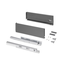 Tiroir extérieur Protone 30kg  -  coulisses à sortie totale et fermeture amortie -  hauteur 131mm -  profondeur 450mm -  Acier - de marque EMUCA, référence: B9338400