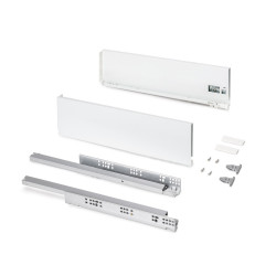 Tiroir extérieur Protone 30kg  -  coulisses à sortie totale et fermeture amortie -  hauteur 131mm -  profondeur 500mm -  Acier - de marque EMUCA, référence: B9338500