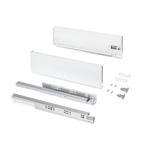 Tiroir extérieur Protone 30kg  -  coulisses à sortie totale et fermeture amortie -  hauteur 131mm -  profondeur 500mm -  Acier - - EMUCA