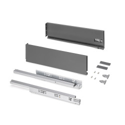 Tiroir extérieur Protone 30kg  -  coulisses à sortie totale et fermeture amortie -  hauteur 131mm -  profondeur 500mm -  Acier - de marque EMUCA, référence: B9338600