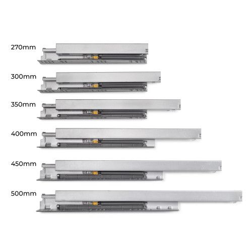 Tiroir extérieur Protone 30kg  -  coulisses à sortie totale et fermeture amortie -  hauteur 131mm -  profondeur 500mm -  Acier - - EMUCA