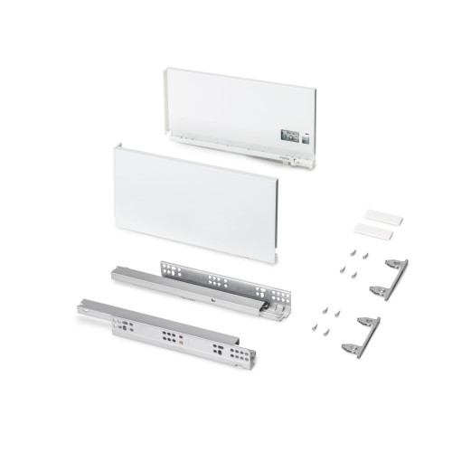 Tiroir extérieur Protone 30kg  -  coulisses à sortie totale et fermeture amortie -  hauteur 178mm -  profondeur 350mm -  Acier - - EMUCA