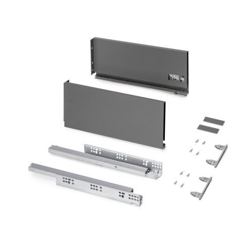 Tiroir extérieur Protone 30kg  -  coulisses à sortie totale et fermeture amortie -  hauteur 178mm -  profondeur 400mm -  Acier - - EMUCA