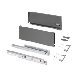 Tiroir extérieur Protone 30kg  -  coulisses à sortie totale et fermeture amortie -  hauteur 178mm -  profondeur 450mm -  Acier - de marque EMUCA, référence: B9339200