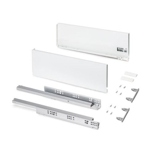 Tiroir extérieur Protone 30kg  -  coulisses à sortie totale et fermeture amortie -  hauteur 178mm -  profondeur 500mm -  Acier - - EMUCA